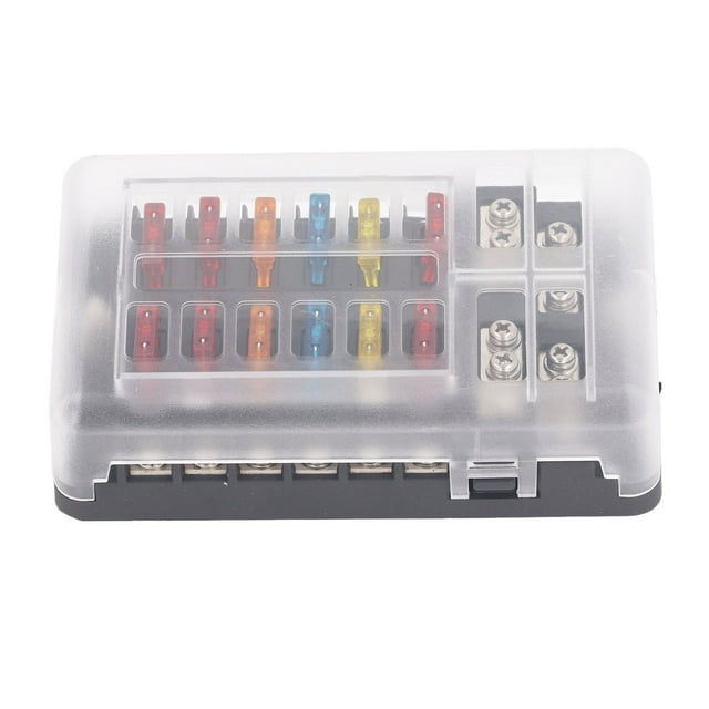 Bloque De Fusibles De Cuchilla, Caja De Fusibles De 12 Vías Con Indicador LED Caja De Fusibles Impermeable De 12 A 32 V CC Con Indicador LED Automotriz Carro De Golf Camión Coche Barco Marina RV Furgo