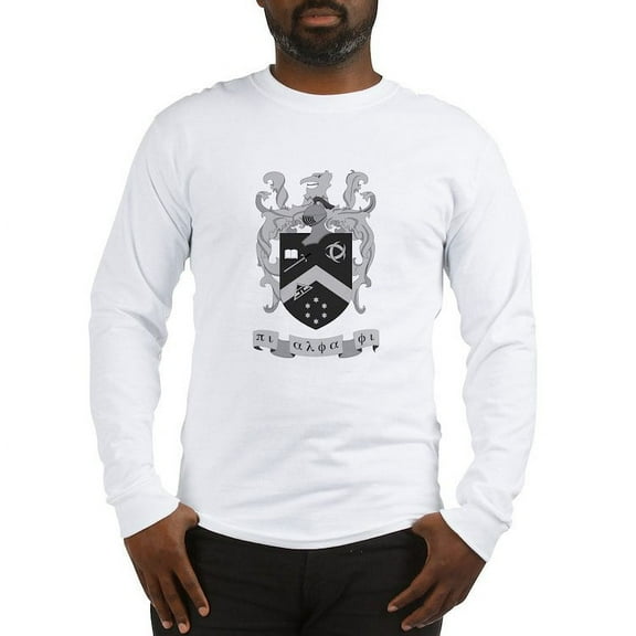 CafePress - Pi Alpha Phi Crest Greyscale Long Sleeve T Shirt - Unisex Cotton Long Sleeve T-Shirt