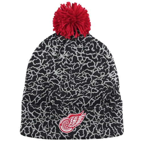 Detroit Red Wings Mitchell & Ness Vintage Crack Pattern Knit Hat Gray OSFA by MITCHELL NESS CO.