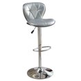 thumbnail image 1 of Poundex Tabouret de Bar Pivotant Réglable en Similicuir Capitonné 43 Pouces Argenté (Ensemble de 2), 1 of 9