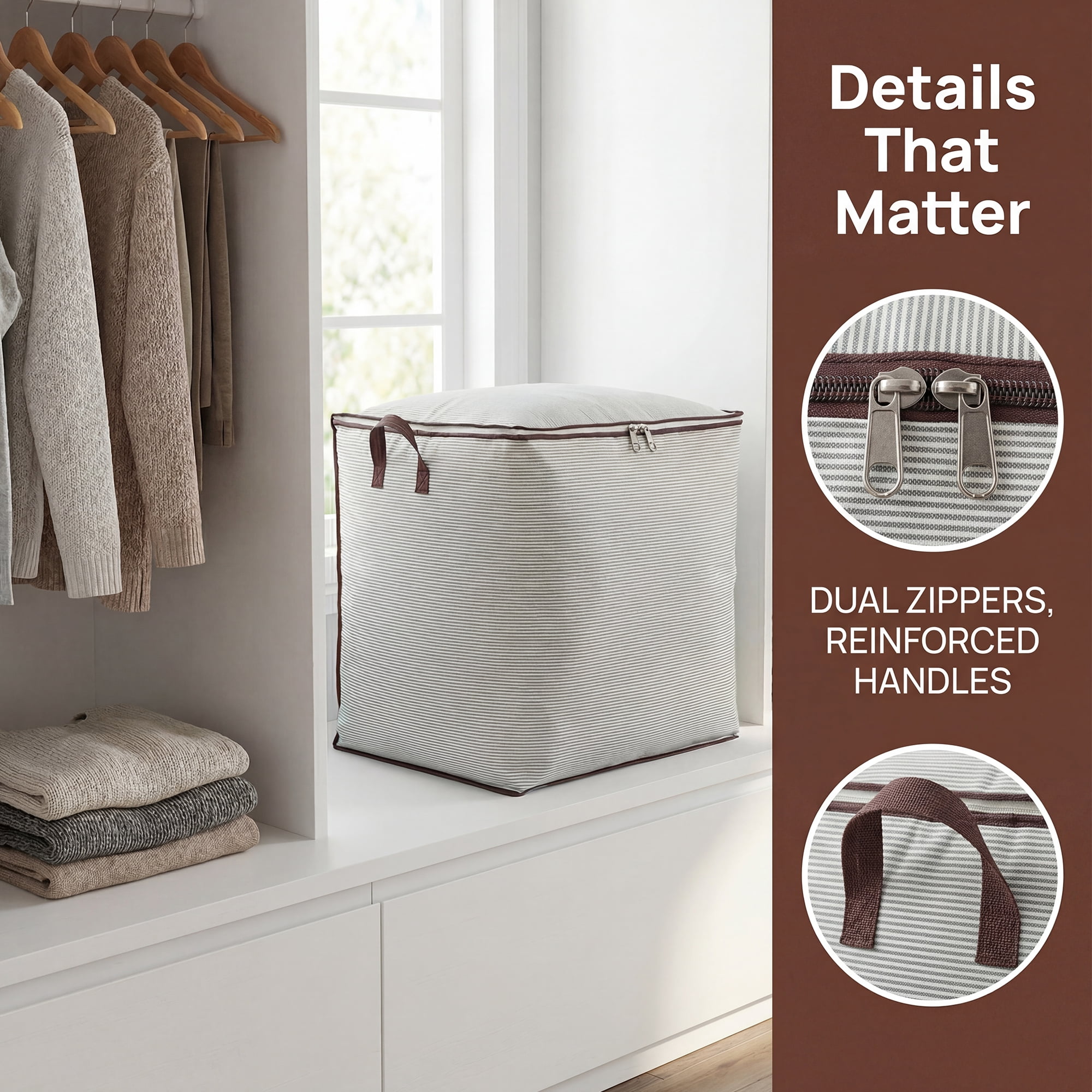 Unique Bargains Clothes Storage Bag for Organizing with Handle Green 19.7" x 15.7" x 19.7"