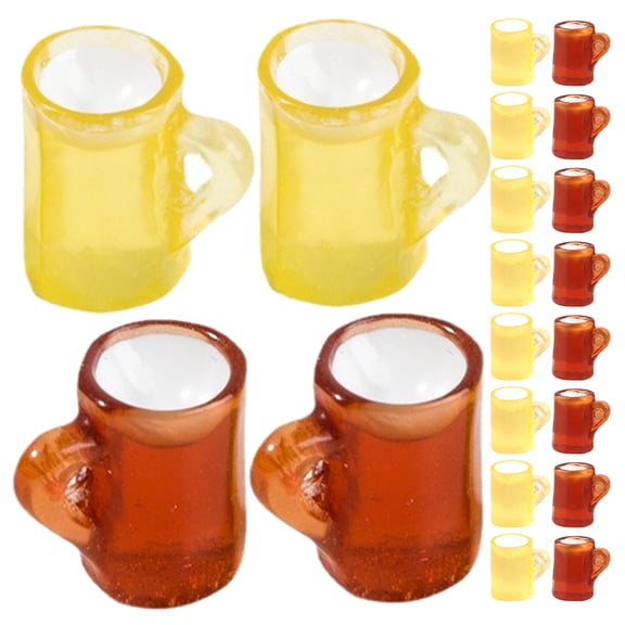 Masteelf 20pcs Miniature Resin Beer Mugs Dollhouse Craft Beer Cups Cute Mini Drink Mugs for Wine Tasting Party Decorations Creative Photo Booth Props