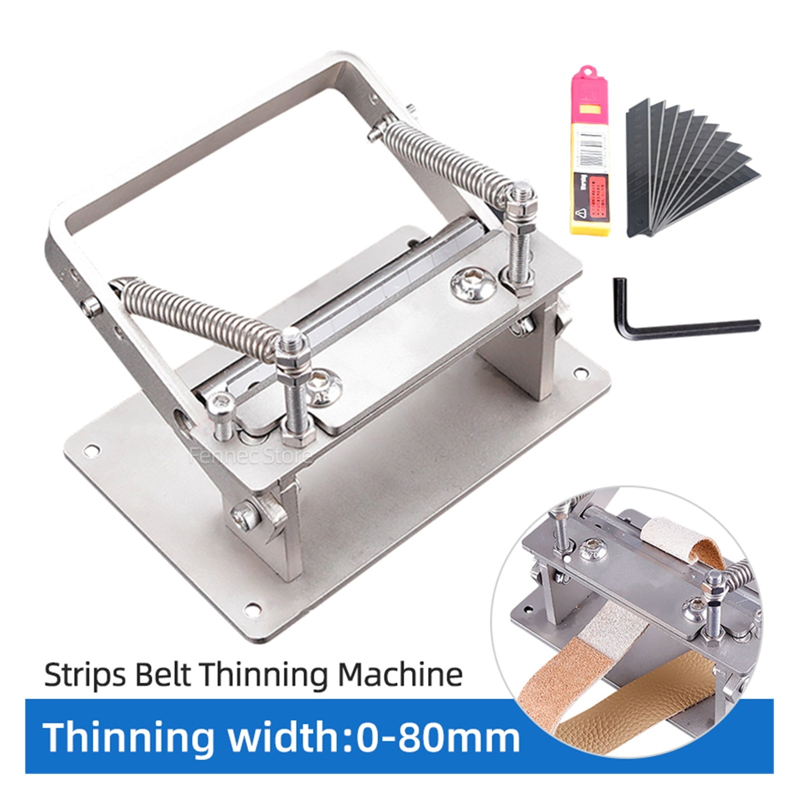 Manual Leather Peeler Stainless DIY Leather Strips Belt Manual Cowhide Leather Splitter Machine Cutting Peeler Roller Tool ,Power Tools