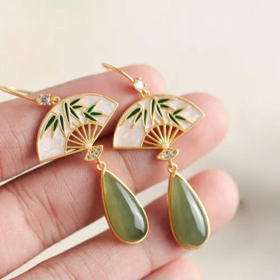 K-KED Jade Water Drop Earrings Fashion 925 Silver Plated Natural Delicate Jewelry Women Green