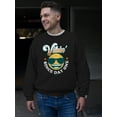 thumbnail image 2 of Vibin’ Since Day One - Cool Retro Emoji Smiley Graphic Men's Sweatshirt, 2 of 4