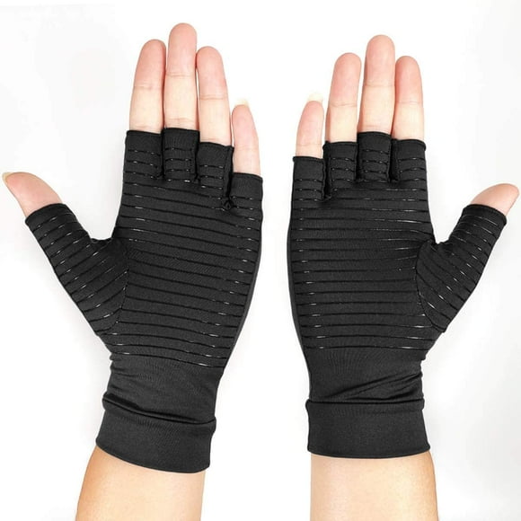 Arthritis Compression Gloves, 1Pair Women & Men Compression Arthritis Gloves with Non-Slip Silicone Gel, Copper Infused Fit Glove for Arthritis Hands Pressure Glove for Everyday Support Relieve Pain