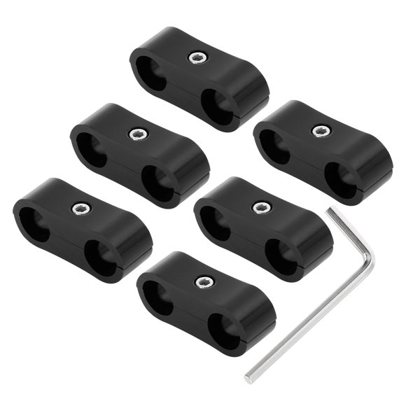Unique Bargains 6pcs Hose Separator Clamp Fitting Adapter with Wrench for Car Aluminum Alloy