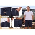 thumbnail image 6 of RICHCOIN Mens Linen Shorts Adjustable Drawstring Elastic Waist Relaxed Fit Summer Outdoor Beach Shorts With Pockets, 6 of 7