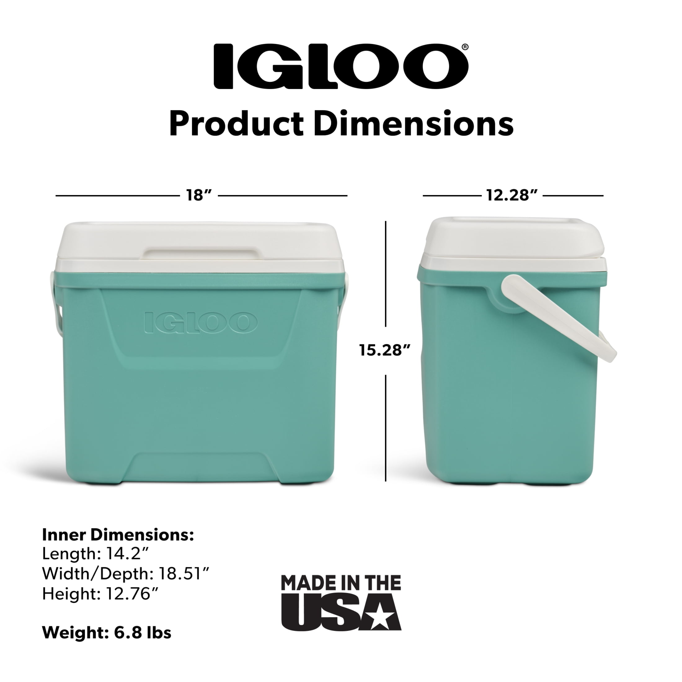 Igloo 28 QT Laguna Hard-Sided Ice Chest Cooler, Teal Blue