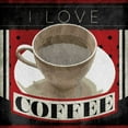 thumbnail image 2 of Grey, Jace 12x12 Gold Ornate Wood Framed with Double Matting Museum Art Print Titled - I Love Coffee, 2 of 4