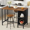 thumbnail image 3 of Kitchen Island, Kitchen Shelf Bar Table with 5 Open Storage Shelves and Large Worktop, Dark Walnut and Black, 3 of 8