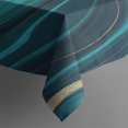 thumbnail image 3 of Teal Marble Gold Wave Pattern Rectangle Tablecloth 60"x84",Waterproof Polyester Rectangle Table Cloth, Wipeable Spillproof Polyester Tablecloth for Dining, Camping, Indoor and Outdoor, 3 of 5