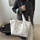 thumbnail image 5 of Bolsas de almacenamiento de pana, bolso de pana de gran capacidad, bolso de mano de color sólido, bolso de hombro elegante e informal para estudiantes y mujeres que viajan diariamente, bolso de mano a, 5 of 6