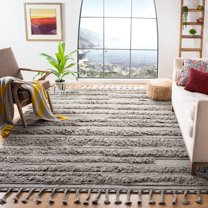 SAFAVIEH Casablanca Candida Striped Wool Area Rug, Grey, 8' x 10'