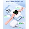 thumbnail image 7 of RORRY Portable Charger for iPhone & iWatch, Magsafe Power Bank 5000mAh Wireless Charger with Finger Ring Stand, Portable MagSafe Battery Pack，White, 7 of 7