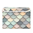 thumbnail image 7 of Yayeee Collapsible Cube Storage Bin with Lid Fabric Closet Decorative Basket with Handles, Green Art Pattern, 7 of 7