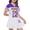 Purple, variant on Girls Clothing Sets Color Block Short Sleeve T-Shirt & Pleated Skirt 2 Piece Back to School Outfit for Kids 7-14