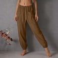 thumbnail image 4 of Rhuody Pants For Women Wide Leg Relax Fit High Waist Solid Color Trousers Fashion Clothing M Coffee, 4 of 8