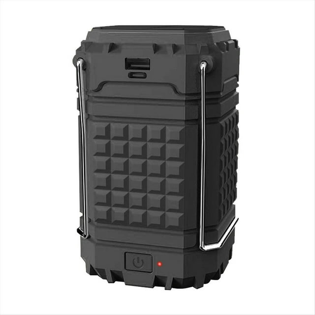 Linterna de Camping Linternas Solares Recargables Luces LED Alimentadas por BateríA para de EnergíA Negro