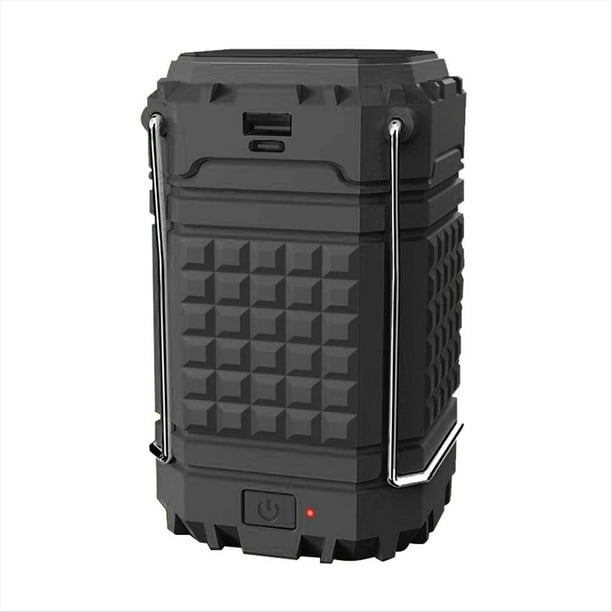Linterna de Camping Linternas Solares Recargables Luces LED Alimentadas por BateríA para de EnergíA Negro