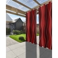 thumbnail image 3 of nqOlkjepod Outdoor Curtains for Patio Waterproof, Red Ombre Outdoor Privacy Panels Grommet, Abstract Art Moire Ocean Waves Blackout Outside Curtains for Porch/Cabana/Pergola/Gazebo 54"x84", 2 Panels, 3 of 8