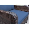 thumbnail image 5 of Kullavik 3 Pieces Patio Swivel Rocker Wicker Chairs-Outdoor Swivel Rocking Chairs with 1 Rattan Coffee Table&2 Grey Thickened Cushions Outdoor Furniture Conversation Sets for Patio Garden - Navy, 5 of 10