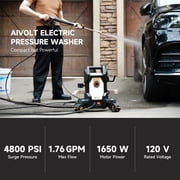 AIVOLT Corded Electric Pressure Washer 4800 PSI, 2.76 GPM, 4 Nozzles, Soap Tank, Anti-Tipping, 36ft Cable, 25ft Hose Cold Water Power Washer