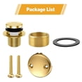 thumbnail image 3 of Gold Tub Drain Overflow Kit-Universal Bathtub Drain Replacement with 2Hole Overflow Faceplate Set,Tip-Toe Conversion Kit, 3 of 5