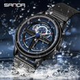 thumbnail image 6 of SANDA 2022 Luxury Fashion Steel Men Watches Waterproof Quartz Movement Wristwatch Casual Leather Watch Relogio Masculino P1110, 6 of 6