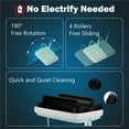 thumbnail image 4 of Eyliden Carpet Floor Sweeper Hand Push Automatic Compact Broom 4 Corner Edge Brushes Mint&White, 4 of 7