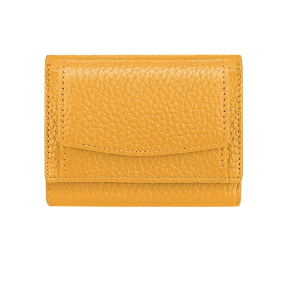 YOUSNH Leather Shield Card Holder Pocket Mini Wallet Small Wallet Women's Leather Purse Wallet Mini Wallet Short Key Wallet Yellow