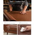 thumbnail image 6 of LAZZO Tufted Leather Accent Chair, Mid-Century Modern Upholstered Armchair for Living Room and Bedroom, Brown, 6 of 7