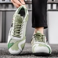 thumbnail image 2 of Men's Fashion Sneakers Thin Sole Lace up Walking Tennis Shoes Running Gym Workout Classic Retro Antislip Trainers Footwear Green Size 9, 2 of 7