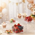 thumbnail image 7 of 6 Pcs Textured Clear PS Cube Risers, Hollow Display Stands for Buffet Decor, 3-8 in, 7 of 7