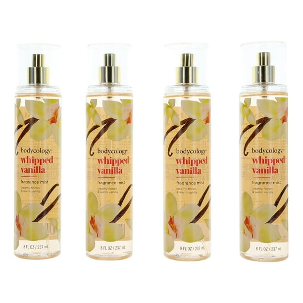 Fragrance Mist Bodycology Whipped Vanilla, 240 ml, para mujer, paquete de 4