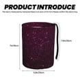 thumbnail image 3 of Wukai Dark Purple Glitter Print Car Trash Can - Easy to Clean Hanging Garbage Bin - Removable Liner - Leak-Car Garbage Can - Waterproof Trash Can for Car and SUV, 3 of 7