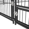 thumbnail image 2 of Spaco 6.9' x 6.9' x 5' Dog Kennel with Canopy Garden Playpen Fence Crate Enclosure Cage Rotating Bowl, Dog House for Outdoor, Coffee, 2 of 11