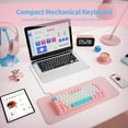 thumbnail image 7 of ZIYOU LANG T60 Wired 60% TKL Mechanical Gaming Keyboard with Led Rainbow Backlight Ultra-Compact NKRO Tactile Clicky Blue Switch Tri-Color ABS Keycap for Windows Laptop PC Mac Gamer(Pink/White), 7 of 7