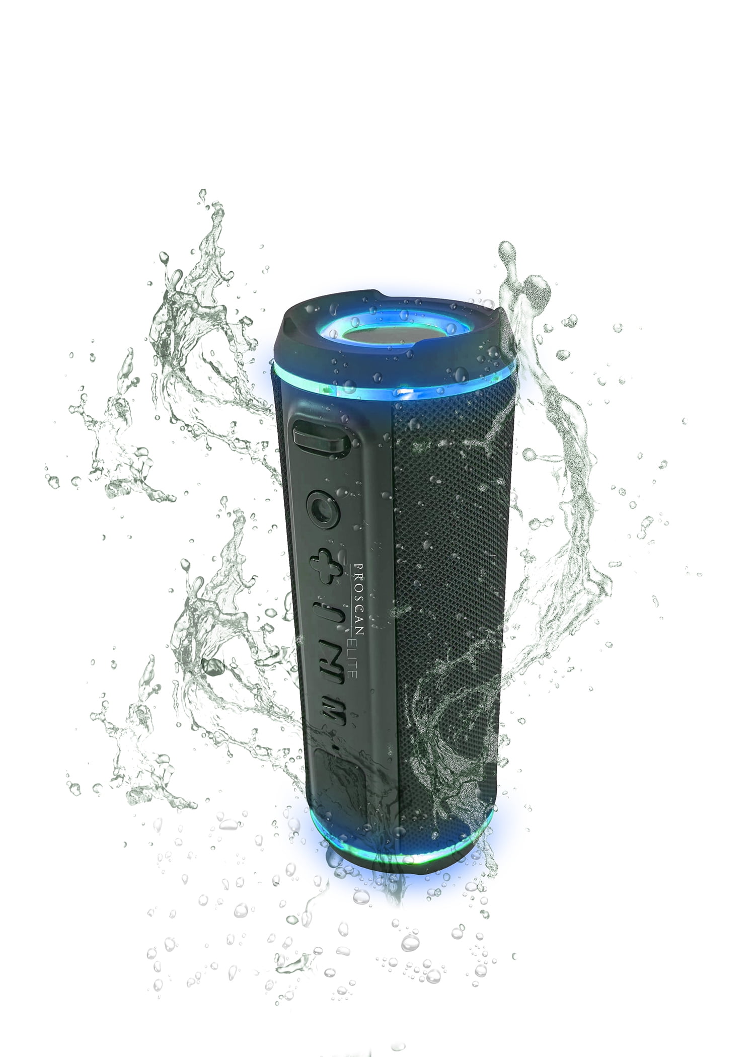Proscan Elite, Light up 360 Degree Sound Waterproof IPX4 Bluetooth Speaker, Dual External Passive Radiators , Black, PESP1708