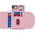 thumbnail image 4 of Wallet Cases for iPhone SE 2022/SE 2020/7/8 with Card Holder 4.7",PU Leather Magnetic Clasp [360° Rotatable Ring Holder Kickstand] Heavy Duty Flip Case for Women Girls,(Pink), 4 of 14