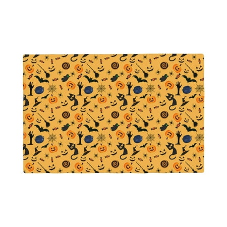 

Placemats Set of 6 Halloween 119 Place mats for Dining Table Indoor/Outdoor Cute Heat Resistant Washable Table Mats(18 x 12 )