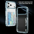 thumbnail image 2 of ELEHOLD for iPhone 17 Pro Max Case,Clear Card Holder Kickstand Credit Card Slot Soft TPU+Hard PC Slim Bumper Anti-Scratch Shockproof Protective Wallet Case for iPhone 17 Pro Max,Blue, 2 of 9