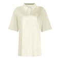 thumbnail image 4 of Polo Shirts for Women Summer Collared Short Sleeve Work Tops Business Casual Dressy Button Down Blouses,XL, 4 of 4