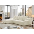 thumbnail image 2 of 110" Modular Sectional Sofa, Boneless L-Shape Cloud Couch with 30" Deep Seat, Modern Upholstered Velvet Compressed Sofa with Chaise for Living Room, Beige, 2 of 7