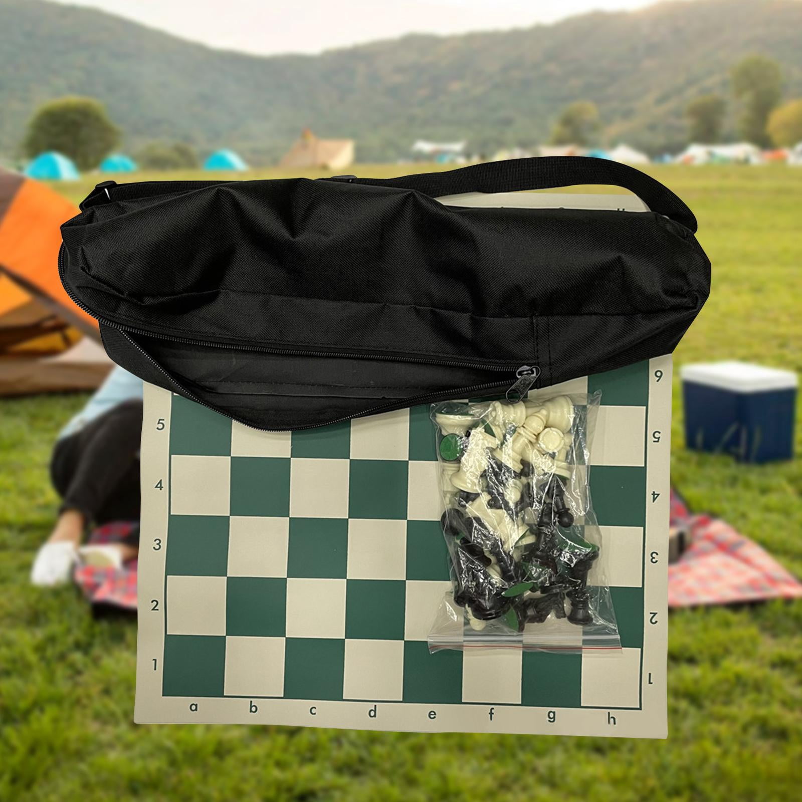 MERIGLARE Portable Chess Set,Deluxe Chess Set,Combination with Storage Bag,Roll up Chess Board Game Set,Chess Pieces for Travel Outdoor L