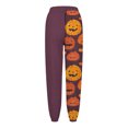 thumbnail image 4 of CONZONE Halloween Casual Pants for Women Baggy Elastic Waist Drawstring Joggers for Women Hallowmas Printed Wide Leg Trousers with Pockets, 4 of 5
