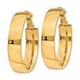 thumbnail image 2 of 14k Yellow Gold 6.75mm Large Omega Back Hoop Earrings Round, 2 of 8