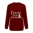 thumbnail image 3 of Valentine's Day Sweatshirt for Women Long Sleeve Crew Neck Casual Pullover Tops with Pockets Graphic Printed Cute Shirt(Wine,XL), 3 of 4