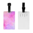 thumbnail image 2 of PAYOHTO Luggage Tags for Suitcases Texture Bright Pink Spray PVC Lable for Travel Bag, 2 of 7