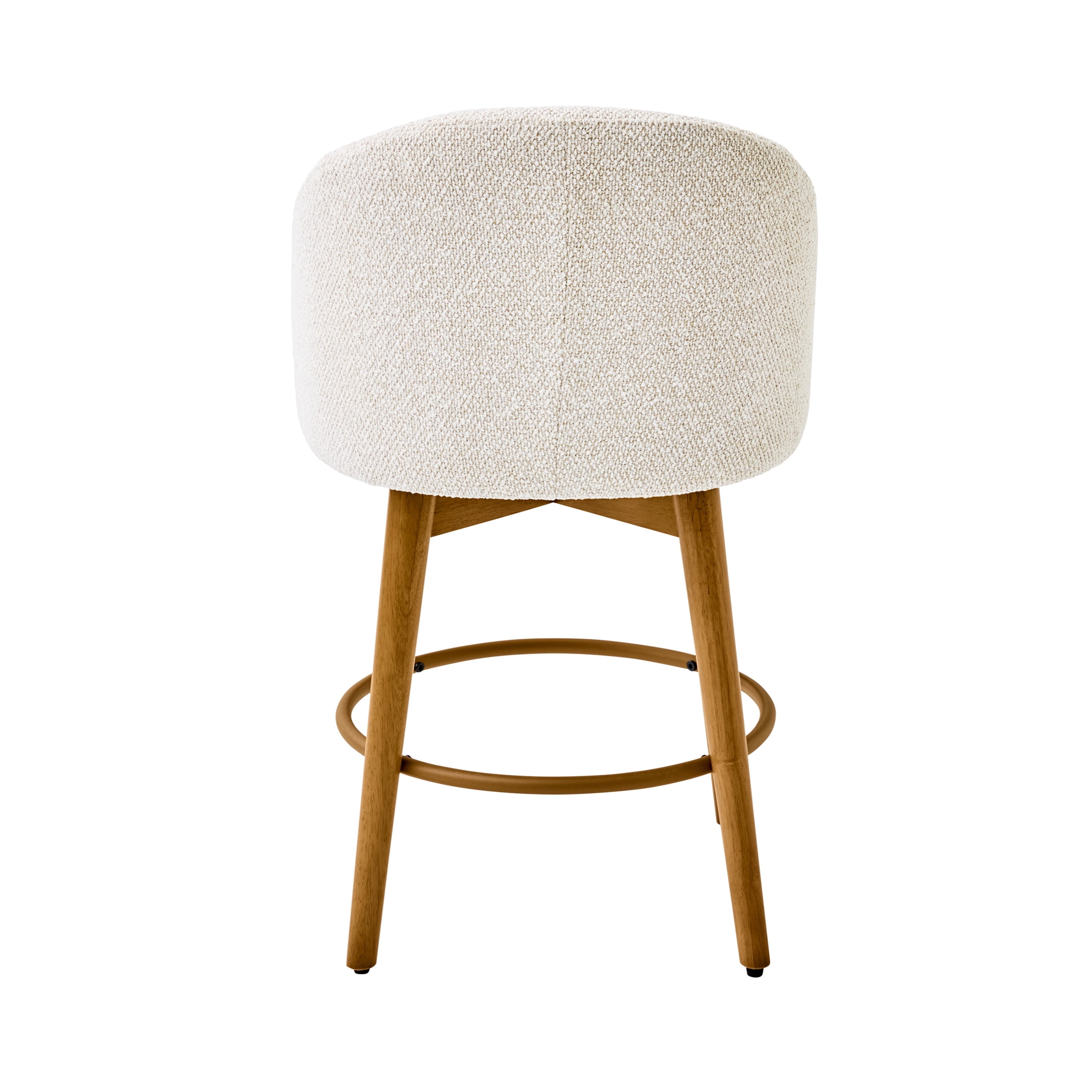 (2 pack) Better Homes & Gardens Mira Swivel Counter Stool, Cream & Light Honey, Set of 2